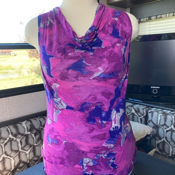 Mossimo Purple Cowl Drape Sleeveless Top, 100% Rayon, Large, EUC - Picture 1 of 5